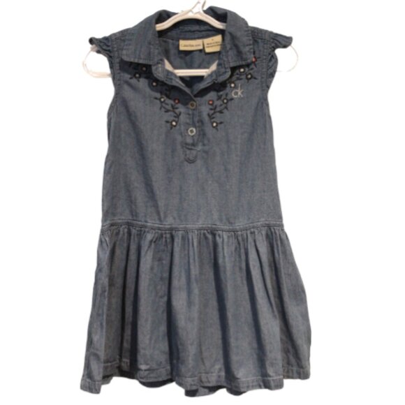 2/$20 🏷 Calvin Klein Denim Dress Size 5 - Picture 1 of 3